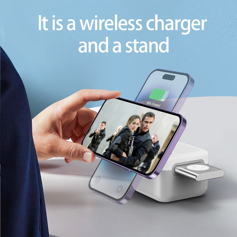 3-in-1 Wireless Charger with Hidden Removable Storage Panel - Gadgitec