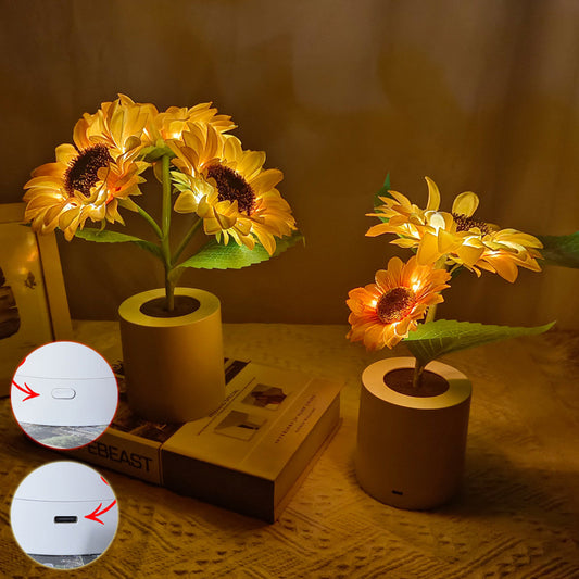 Rechargeable Sunflower Led Night Table Lamp - Gadgitec